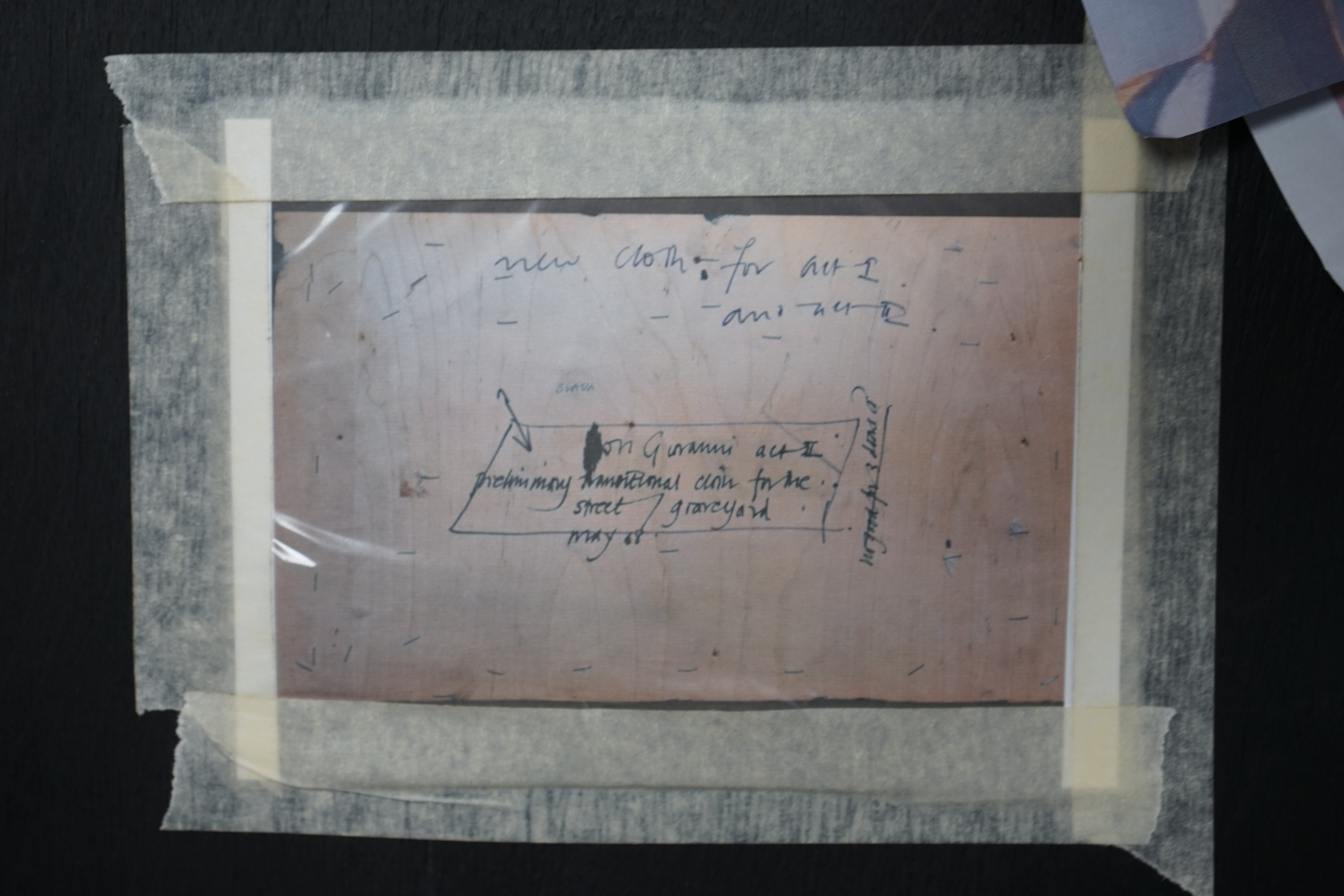 Derek Jarman (English, 1942-1994), Design for the stage set for the Sadlers Wells Opera's 1968 Production of Don Giovanni - Act 2, tempera on board, 31 x 51cm